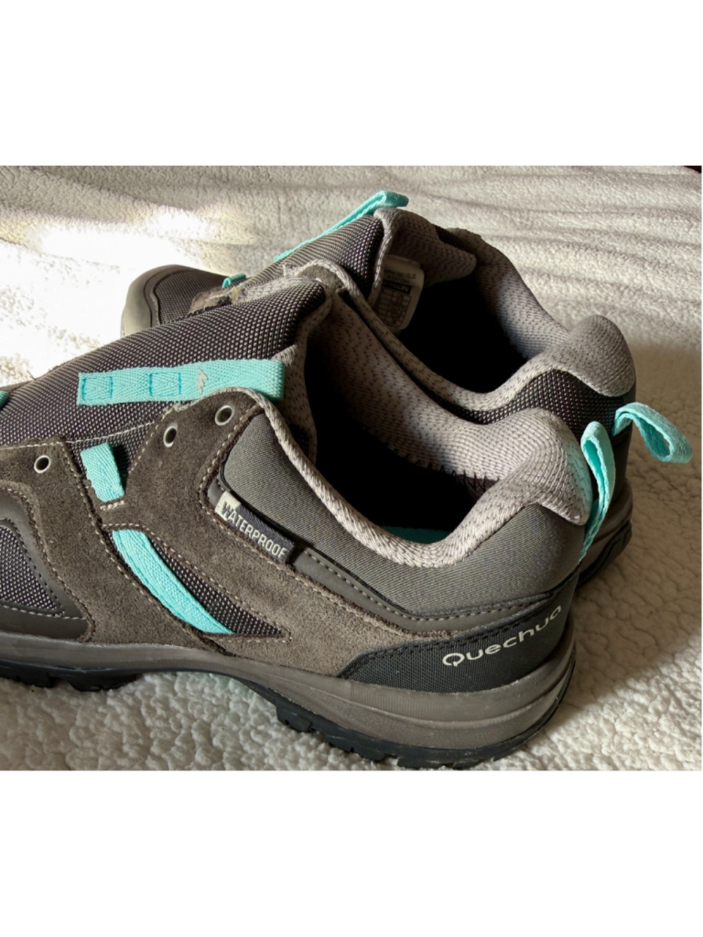 Women's Quechua Waterproof Athletic Shoes Grey Blue Size 8 - Picture 2 of 12